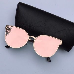 Gold Frame Sunglasses with Rose Gold Tinted Lenses